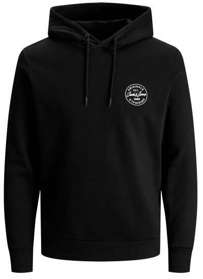 Jack & Jones JJESHARK SWEAT Hoodie Black - Puloveri & dukserice - Muške Puloveri & dukserice veliki brojevi