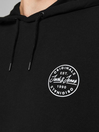 Jack & Jones JJESHARK SWEAT Hoodie Black - Puloveri & dukserice - Muške Puloveri & dukserice veliki brojevi