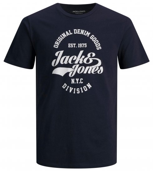 Jack & Jones JJERAFA TEE Navy - Majice Kratkih Rukava - Muške Majice Kratkih Rukava Veliki Brojevi 