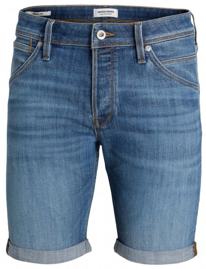 Jack & Jones JJIRICK JJFOX Shorts Blue Denim - Kratke hlače - Muške Kratke Hlače Veliki Brojevi 