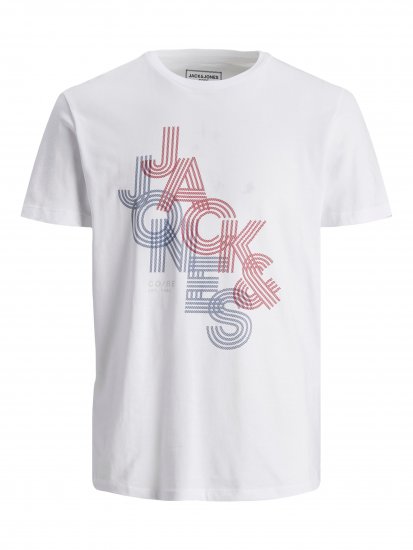 Jack & Jones JCOPOWER White T-Shirt - Majice Kratkih Rukava - Muške Majice Kratkih Rukava Veliki Brojevi 