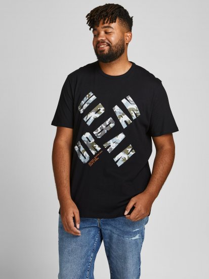 Jack & Jones JCOSTREET TEE Black - Majice Kratkih Rukava - Muške Majice Kratkih Rukava Veliki Brojevi 