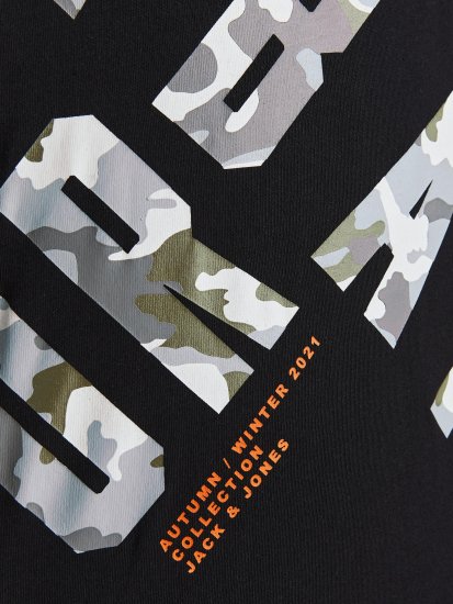 Jack & Jones JCOSTREET TEE Black - Majice Kratkih Rukava - Muške Majice Kratkih Rukava Veliki Brojevi 