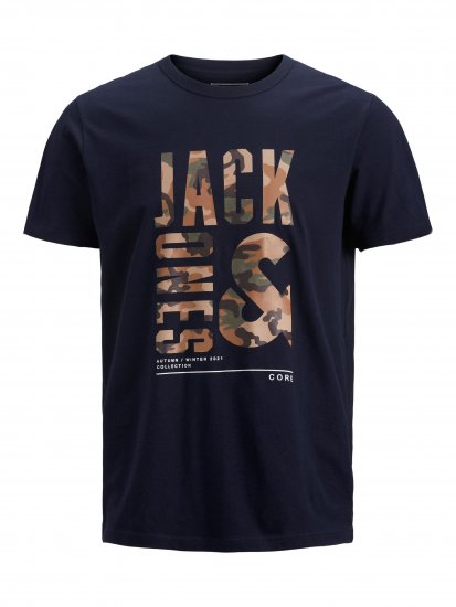 Jack & Jones JCOSTREET TEE Navy - Majice Kratkih Rukava - Muške Majice Kratkih Rukava Veliki Brojevi 
