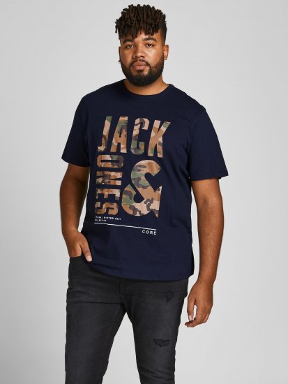 Jack & Jones JCOSTREET TEE Navy - Majice Kratkih Rukava - Muške Majice Kratkih Rukava Veliki Brojevi 