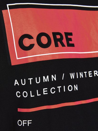 Jack & Jones JCOBOOSTER TEE Black - Majice Kratkih Rukava - Muške Majice Kratkih Rukava Veliki Brojevi 