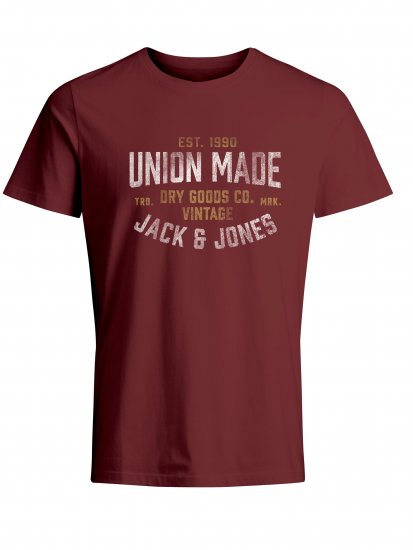 Jack & Jones JPRBLUBOOSTER TEE Red - Majice Kratkih Rukava - Muške Majice Kratkih Rukava Veliki Brojevi 