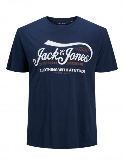 Jack & Jones JPRBLUBOOSTER TEE Navy - Majice Kratkih Rukava - Muške Majice Kratkih Rukava Veliki Brojevi 
