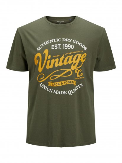 Jack & Jones JPRBLUBOOSTER TEE Khaki - Majice Kratkih Rukava - Muške Majice Kratkih Rukava Veliki Brojevi 