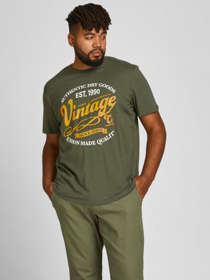 Jack & Jones JPRBLUBOOSTER TEE Khaki - Majice Kratkih Rukava - Muške Majice Kratkih Rukava Veliki Brojevi 