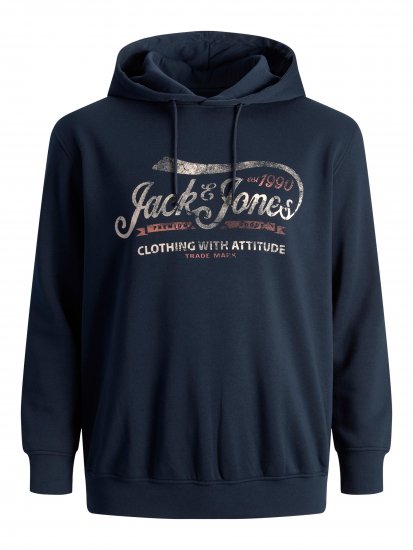 Jack & Jones JPRBLUBOOSTER SWEAT Hoodie Navy - Puloveri & dukserice - Muške Puloveri & dukserice veliki brojevi