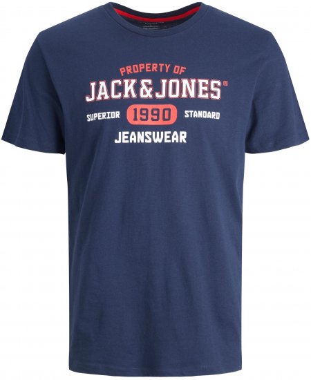 Jack & Jones JJSTAMP TEE Navy - Majice Kratkih Rukava - Muške Majice Kratkih Rukava Veliki Brojevi 