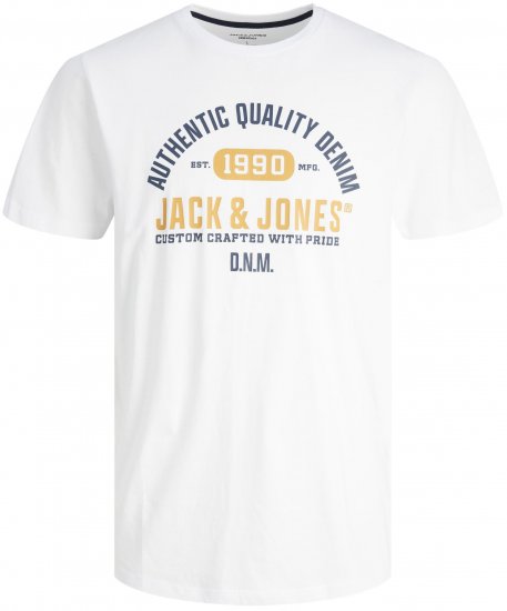 Jack & Jones JJSTAMP TEE White - Majice Kratkih Rukava - Muške Majice Kratkih Rukava Veliki Brojevi 