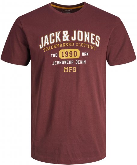 Jack & Jones JJSTAMP TEE Red - Majice Kratkih Rukava - Muške Majice Kratkih Rukava Veliki Brojevi 
