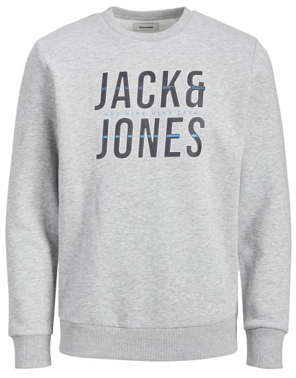 Jack & Jones JJXILO Sweat Light Grey - Puloveri & dukserice - Muške Puloveri & dukserice veliki brojevi