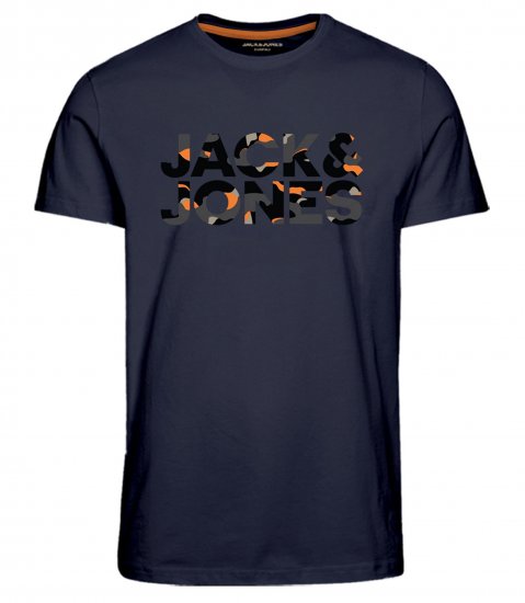 Jack & Jones JJRAMP T-Shirt Soldier Print Navy - Majice Kratkih Rukava - Muške Majice Kratkih Rukava Veliki Brojevi 
