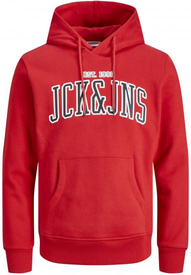 Jack & Jones JJCEMB Hoodie Red - Puloveri & dukserice - Muške Puloveri & dukserice veliki brojevi