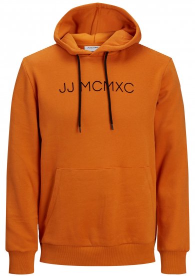 Jack & Jones JJHUGO FLOCK Hoodie Orange - Puloveri & dukserice - Muške Puloveri & dukserice veliki brojevi