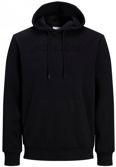 Jack & Jones JJHUGO FLOCK Hoodie Black - Puloveri & dukserice - Muške Puloveri & dukserice veliki brojevi