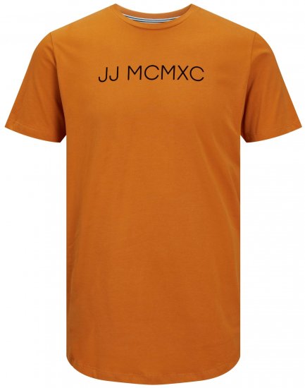 Jack & Jones JJHUGO FLOCK TEE Orange - Majice Kratkih Rukava - Muške Majice Kratkih Rukava Veliki Brojevi 