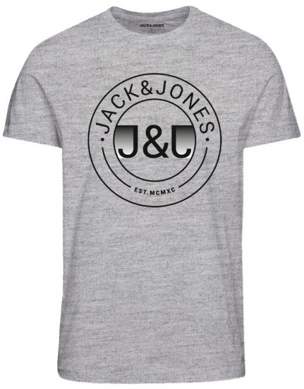 Jack & Jones JJMILAS T-Shirt Grey - Majice Kratkih Rukava - Muške Majice Kratkih Rukava Veliki Brojevi 