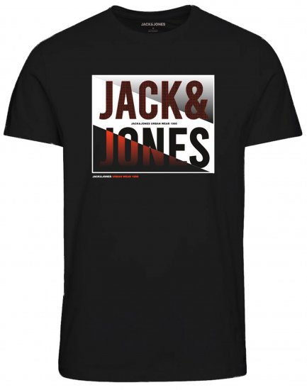 Jack & Jones JJSCOTT TEE Black - Majice Kratkih Rukava - Muške Majice Kratkih Rukava Veliki Brojevi 