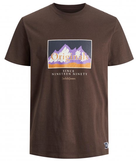 Jack & Jones JORWOODLANDGRAPHIC T-Shirt Seal Brown - Majice Kratkih Rukava - Muške Majice Kratkih Rukava Veliki Brojevi 