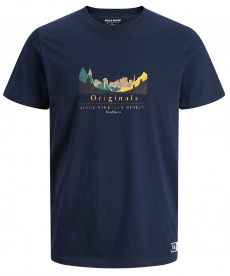 Jack & Jones JORWOODLANDGRAPHIC T-Shirt Navy - Majice Kratkih Rukava - Muške Majice Kratkih Rukava Veliki Brojevi 