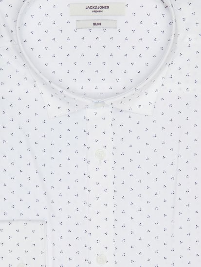 Jack & Jones JPRBLACARDIFF Print Shirt LS White - Košulje - Muške Košulje Veliki Brojevi