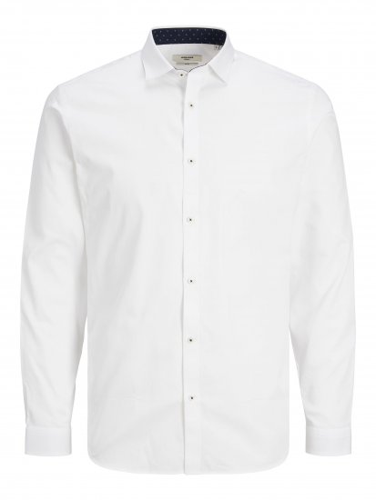 Jack & Jones JPRBLACARDIFF CONTRAST Shirt LS White - Košulje - Muške Košulje Veliki Brojevi