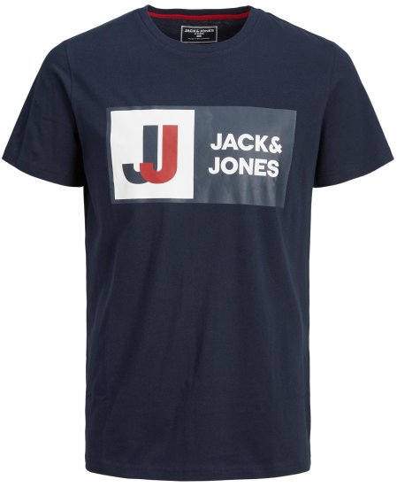 Jack & Jones JCOLOGAN TEE Navy - Majice Kratkih Rukava - Muške Majice Kratkih Rukava Veliki Brojevi 
