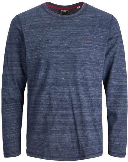 Jack & Jones JCOBERG Long sleeve T-shirt Navy - Majice Kratkih Rukava - Muške Majice Kratkih Rukava Veliki Brojevi 