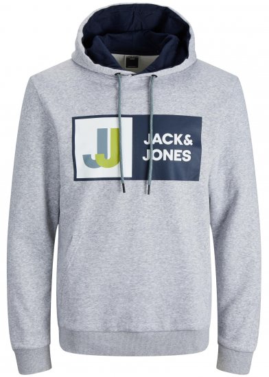Jack & Jones JCOLOGAN Hoodie Grey - Puloveri & dukserice - Muške Puloveri & dukserice veliki brojevi