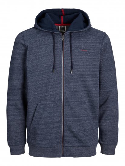 Jack & Jones JCOBERG SWEAT ZIP Hoodie Navy - Puloveri & dukserice - Muške Puloveri & dukserice veliki brojevi