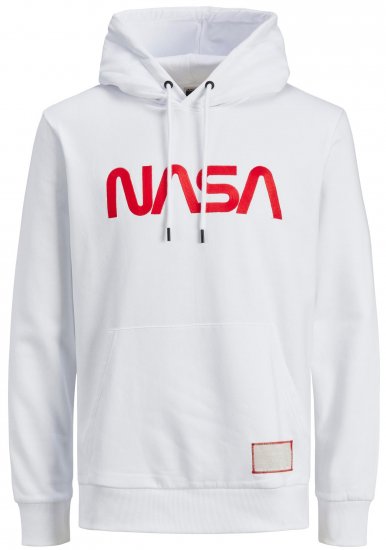 Jack & Jones JCONASA LOGO Hoodie White - Puloveri & dukserice - Muške Puloveri & dukserice veliki brojevi