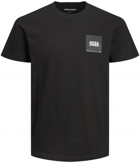 Jack & Jones JJLOCK TEE Black - Majice Kratkih Rukava - Muške Majice Kratkih Rukava Veliki Brojevi 