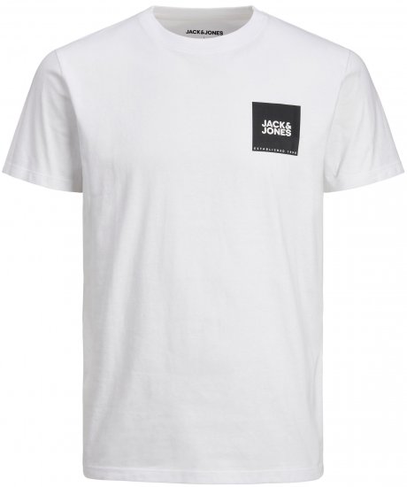 Jack & Jones JJLOCK TEE White - Majice Kratkih Rukava - Muške Majice Kratkih Rukava Veliki Brojevi 