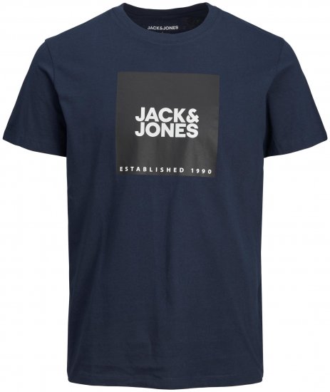 Jack & Jones JJLOCK TEE Navy - Majice Kratkih Rukava - Muške Majice Kratkih Rukava Veliki Brojevi 