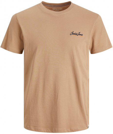 Jack & Jones JORPAUL TONS TEE Beige - Majice Kratkih Rukava - Muške Majice Kratkih Rukava Veliki Brojevi 
