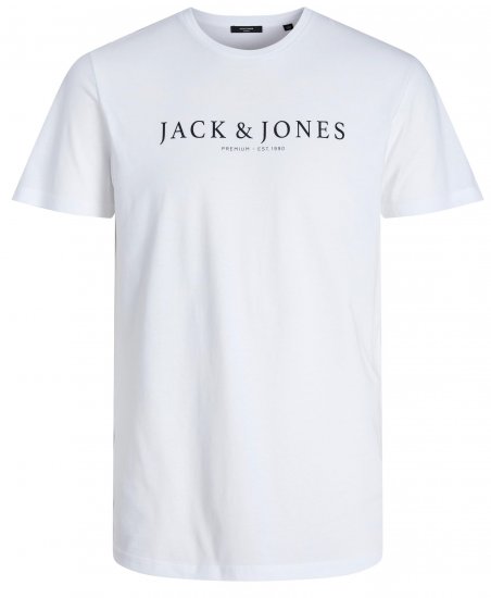 Jack & Jones JPRBLABOOSTER T-shirt White - Majice Kratkih Rukava - Muške Majice Kratkih Rukava Veliki Brojevi 