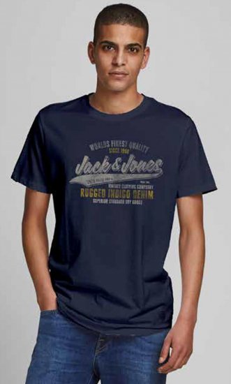 Jack & Jones JPRBLUBOOSTER TEE Navy - Majice Kratkih Rukava - Muške Majice Kratkih Rukava Veliki Brojevi 