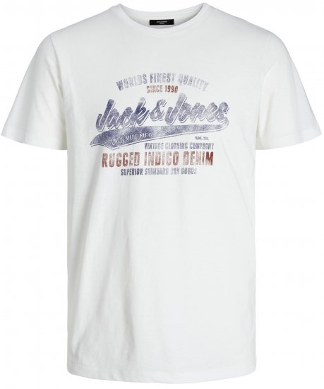 Jack & Jones JPRBLUBOOSTER TEE White - Majice Kratkih Rukava - Muške Majice Kratkih Rukava Veliki Brojevi 