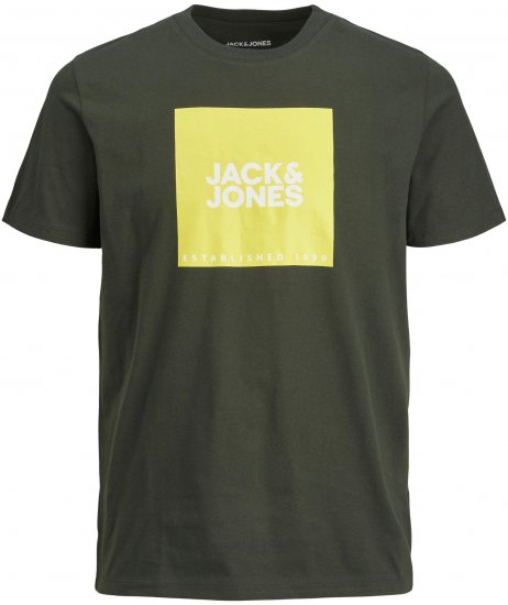 Jack & Jones JJLOCK TEE Green - Majice Kratkih Rukava - Muške Majice Kratkih Rukava Veliki Brojevi 
