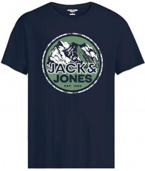 Jack & Jones JCOBOOSTER T-Shirt Navy - Majice Kratkih Rukava - Muške Majice Kratkih Rukava Veliki Brojevi 