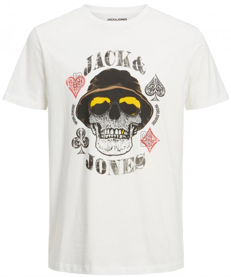 Jack & Jones JORCAPTAIN TEE White - Majice Kratkih Rukava - Muške Majice Kratkih Rukava Veliki Brojevi 