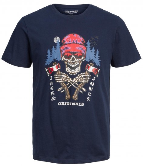 Jack & Jones JORCAPTAIN TEE Navy - Majice Kratkih Rukava - Muške Majice Kratkih Rukava Veliki Brojevi 