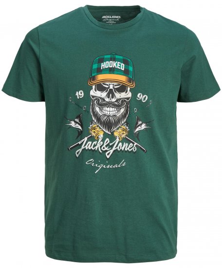 Jack & Jones JORCAPTAIN TEE Green - Majice Kratkih Rukava - Muške Majice Kratkih Rukava Veliki Brojevi 