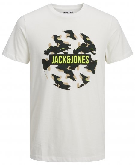 Jack & Jones JJRAMP T-Shirt White - Majice Kratkih Rukava - Muške Majice Kratkih Rukava Veliki Brojevi 