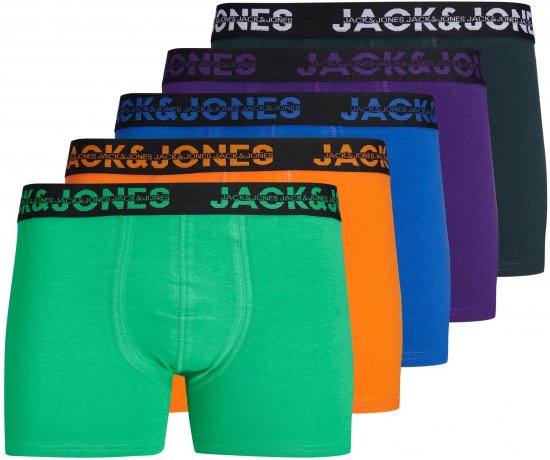 Jack & Jones JACDALLAS LOGO TRUNKS 5 PACK Holly Green - Donje rublje & kupaće hlače - muške donje rublje veliki brojevi