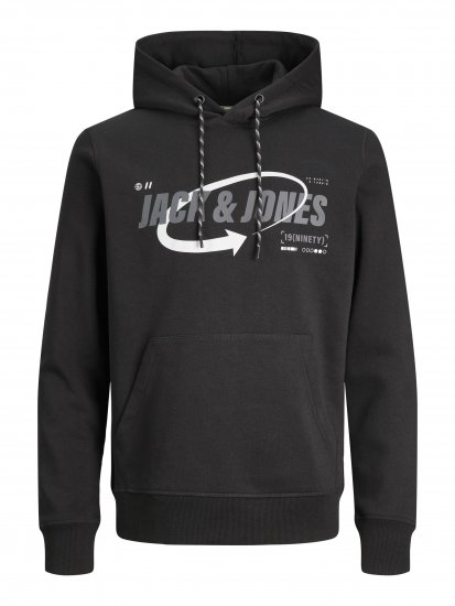 Jack & Jones JCOBLACK SWEAT HOODIE Black - Puloveri & dukserice - Muške Puloveri & dukserice veliki brojevi